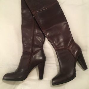 French Connection Brown Leather Knee High Boots